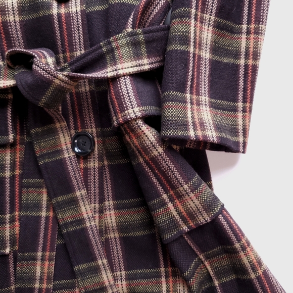 MICHAEL Michael Kors Jackets & Blazers - Michael Kors Brown Multi Color Plaid Pea Coat